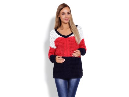 be maamaa tehotensky pruzkovany svetrik granat cervena vzor vrkocik