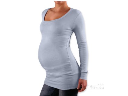 Be MaaMaa Triko, tunika nejen pro těhotné Nelly - šedá (Velikost oblečení L/XL)