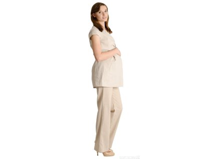 Be MaaMaa Lněná tunika, halenka - letní - béžová (Velikost oblečení M (38))