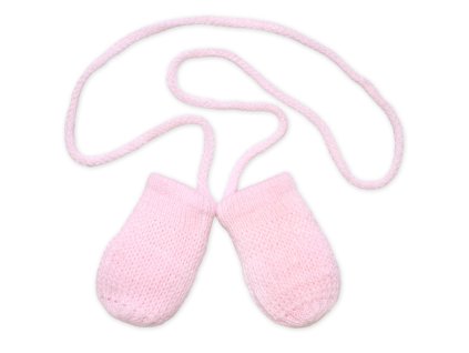 zimne pletene dojcenske rukavicky sv ruzove