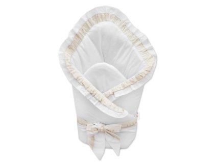 rychlozavinovacka s volanikmi vysivkou a stuhou biela