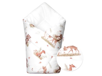 dojcenska zavinovacka klasik roztomile zvieratka biela hneda