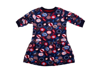 K-Baby Dívčí bavlněné šaty, Ovoce - granátové (Velikost 68 (3-6m))