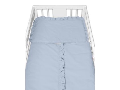 2-dílné bavlněné povlečení s volánkem SOFT, Baby Nellys, jeans, modrá (Velikost povlečení 120x90)