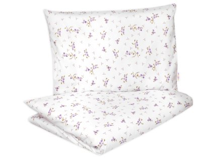 Bavlněné povlečení, 2D 140x200/70x80 - Levandule, Baby Nellys, bílá/fialová (Velikost povlečení 140x200/70x80, Rozměry polštáře 70 x 80, Rozměry přikrývky 140 x 200)