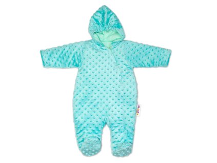 Baby Nellys Kombinézka/overálek Minky, zateplená  - mátová (Velikost 74 (6-9m))