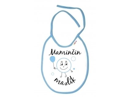 baby nellys nepremokavy podbradnik mamincin mazlik 24 x 27 cm biely s modrym lemom