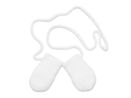 zimne pletene dojcenske rukavicky biele