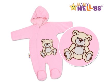 Zimní kombinézka/overálek Teddy Bear - růžová (Velikost 56 (1-2m), 62 (2-3m))