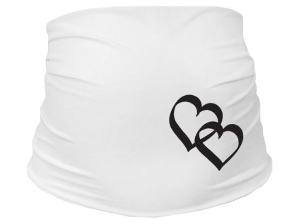 Těhotenský pás se srdíčky, vel. S/M - bílý, Be MaaMaa (Velikost oblečení S/M)