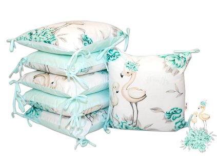 bavlneny vankusikovy mantinel baby nellys plameniak matovy