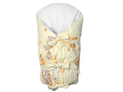 bavlneny nahradny povlak na zavinovacku 70x77cm lally medvedik na rebriku zlty