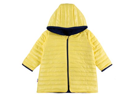 eevi detska prechodova presivana bunda s kapucnou zlta