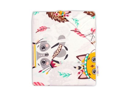 Bavlněné prostěradlo do postýlky Ježek a liška - bílá (Velikost povlečení 140x70)