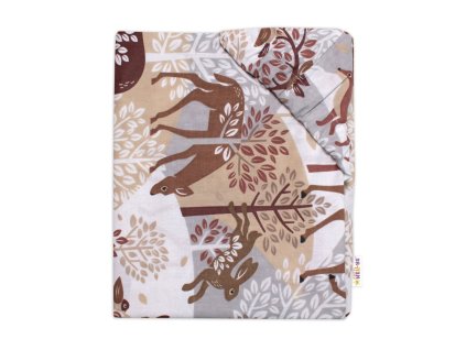 Bavlněné prostěradlo, Wild animals, Baby Nellys, hnědé (Rozměry 1 120x60)