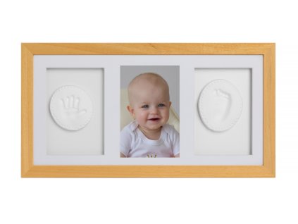 trojramik baby odtlacok v ramceku darcekova sada pre babatko prirodna