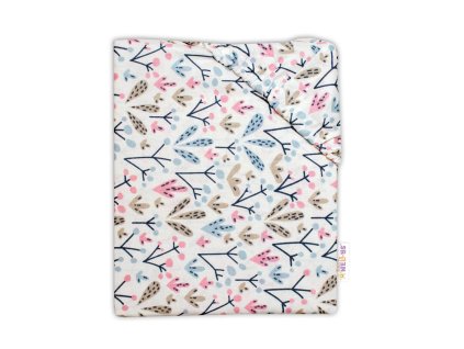 Baby Nellys bavlněné prostěradlo do postýlky Kalina  - bílá (Rozměry 2 120 x 60)