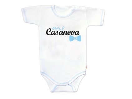 Body krátký rukáv s vtipným textem Baby Nellys, Malý Casanova, kluk (Velikost 62 (2-3m))