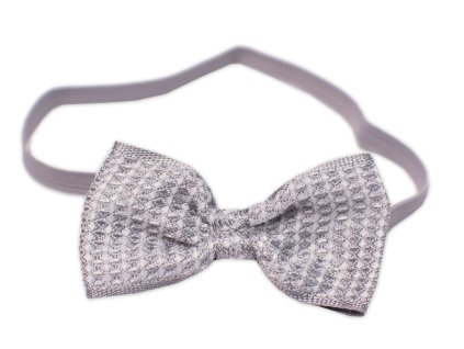 Dětský motýlek na gumičce se vzorem Mrofi, šedý (Velikost 62 (2-3m))