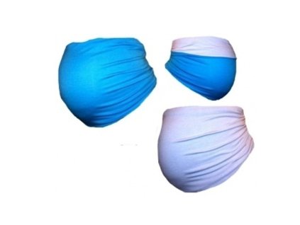 Be MaaMaa Těhotenský pás DUO - modrá s bílou (Velikost oblečení S/M)