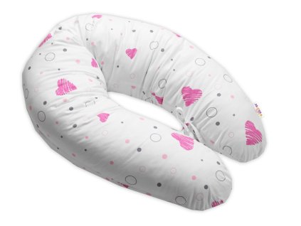 vankus na dojcenie relaxacna poduska bavlna i love girl baby nellys ruzova biela