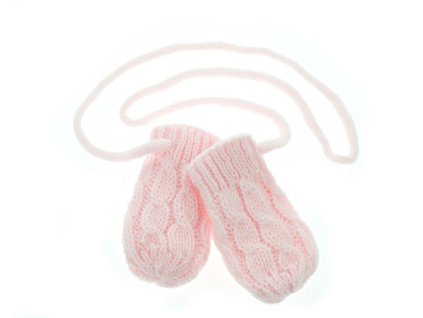zimne pletene dojcenske rukavicky so vzorom sv ruzove vel 56 68