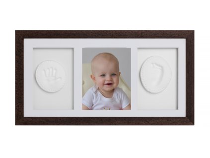trojramik baby odtlacok v ramceku darcekova sada pre babatko tm hneda