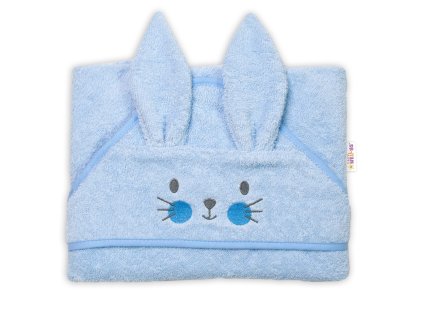 frote osuska s kapucnou 80 x 80 cm bunny modra baby nellys