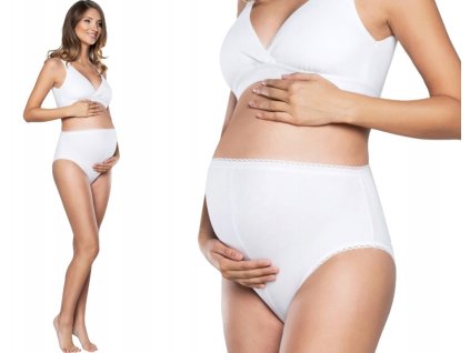 Bavlněné kalhotky Mama maxi, 1ks v balení, bílé (Velikost oblečení L (40))