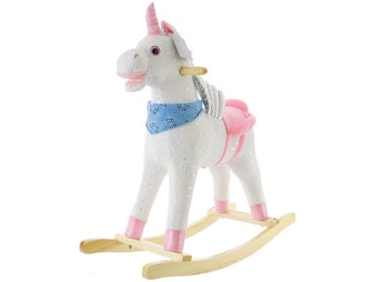 hojdaci jednorozec so zvukmi a pohybmi biely ruzovy