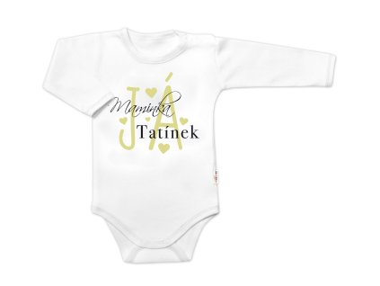 Body dlouhý rukáv, Maminka, Tatínek JÁ, Baby Nellys, bílé (Velikost 62 (2-3m))