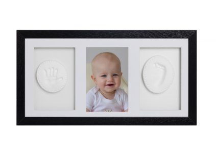 trojramik baby odtlacok v ramceku darcekova sada pre babatko cierna