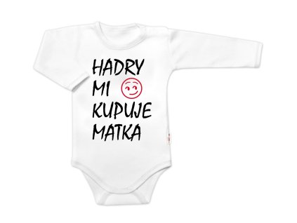 Body dlouhý rukáv Hadry mi kupuje matka, Baby Nellys, bílé (Velikost 56 (1-2m))