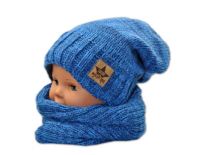 baby nellys jesenna zimna ciapka s kominkem modra
