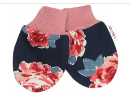 baby nellys kojenecke rukavicky ruze pudrove granat 56 62