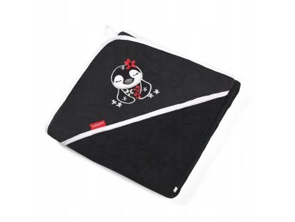 bambusova osuska s kapucnou pinguin 85x85cm cierna