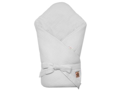 muselinova zavinovacka na zavazovanie baby nellys 75x75cm svetlo siva