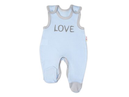 Kojenecké bavlněné dupačky Baby Nellys, Love - modré (Velikost 62 (2-3m))
