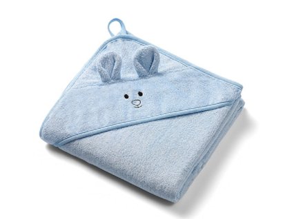 luxusna bambusova osuska s kapucnou myska 100x100cm modra