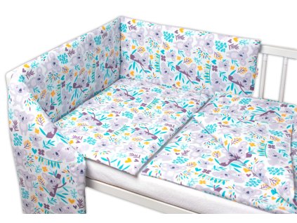 3-dílná sada, mantinel s povlečením Koala na stromě, 120x90 cm (Velikost povlečení 120x90)