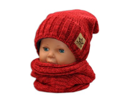 baby nellys jesenna zimna ciapka s kominkem cervena