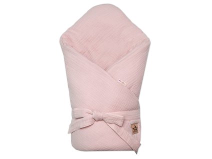 muselinova zavinovacka na zavazovanie baby nellys 75x75cm pudrovo ruzova