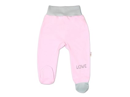 Kojenecké polodupačky, růžové - Love (Velikost 50 (0-1m))