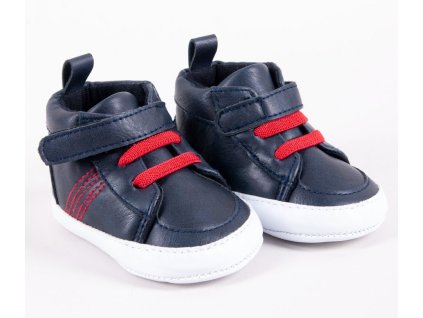 Kojenecké boty/capáčky prošívané Boy, na suchý zip YO ! - granátové (Velikost 56-68 (0-6 m))