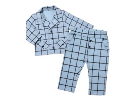 2-dílná elegantní sada kabátek + kalhoty Kárko Kuba, Mrofi, modrá (Velikost 62 (2-3m))