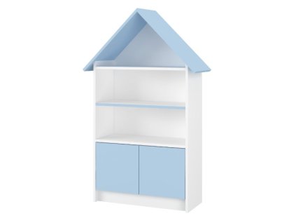 drevena kniznica skrina na hracky nellys domcek biela modra