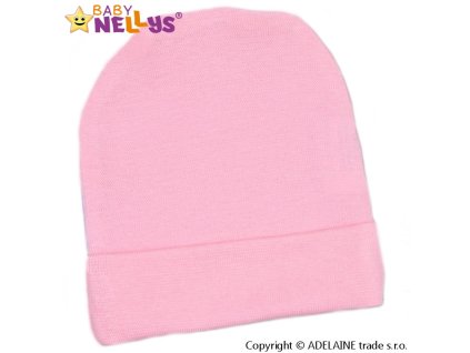 Novorozenecká čepička  - sv. růžová (Velikost 68 (3-6m))