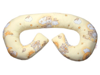 dojciace vankus relax poduska maxi medvedik na rebriku zlty