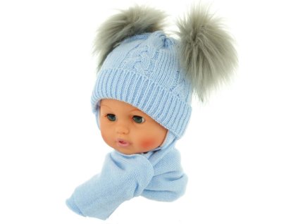 zimna ciapocka s salom chlupackove bambulky sv modra