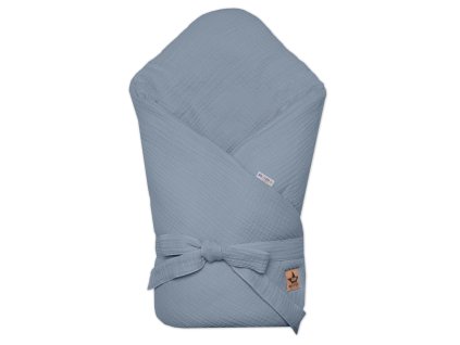 muselinova zavinovacka na zavazovanie baby nellys 75x75cm denim